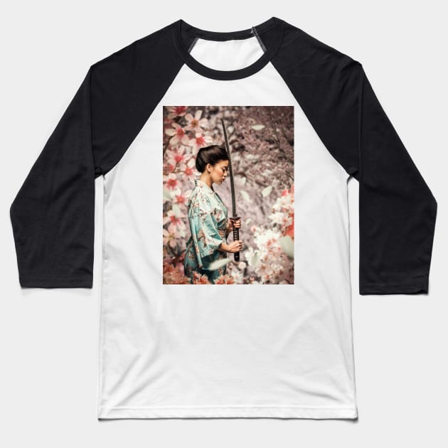 Samurai Sakura Baseball T-Shirt by nolabel